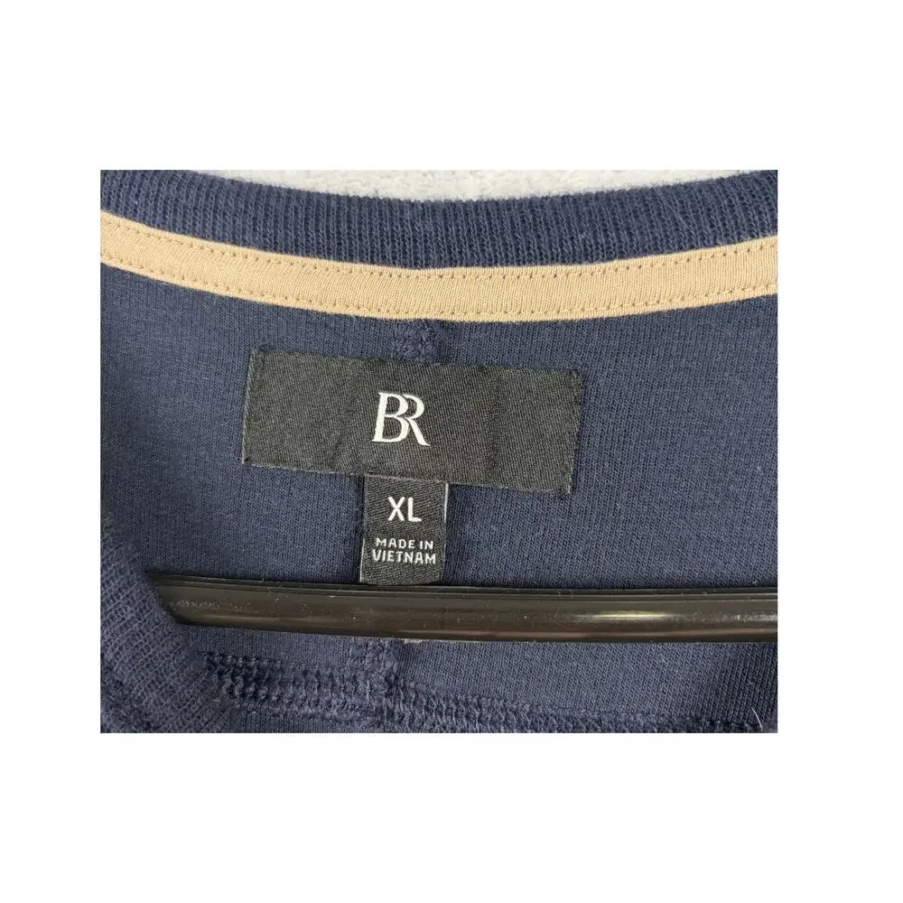 Banana Republic Slub Double-Knit Crew Neck Sweater – Navy – Size XL